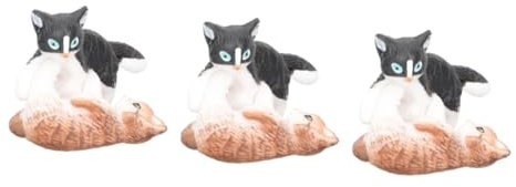 IMIKEYA 3 Sätze Katzenmodell Animal Figures Spielzeug Katzen Miniaturfiguren Automodelle Kinderspielzeug Wohnkultur Cartoon-Kätzchen-Figur Desktop-Dekoration fest Dekorationen Puppe Statue