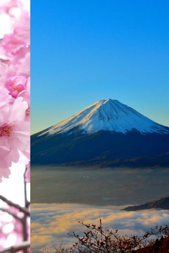 Notebook Japan lanscape: fuji sakura temple