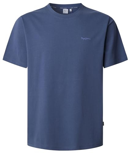 Pepe Jeans Herren Connor T-Shirt, Blau (Sterling Blue), L, Blau (Sterling Blue), L