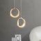 ZTWLEED 2 Stück LED Pendelleuchte,5W 3-Farbige Moderne Kristall Pendelleuchte 180CM Höhenverstellbar Gold Pendellampe für Schlafzimmer Wohnzimmer Esszimmer Flur Φ 10CM