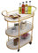 Servierwagen mit Rollen Küche, Arbeitsplatten Aus Marmor Rahmen Aus Schmiedeeisen Glatt Poliert, Kitchen Trolley, für Wohnzimmer Küche Esszimmer(Gold,68 * 36 * 82CM)