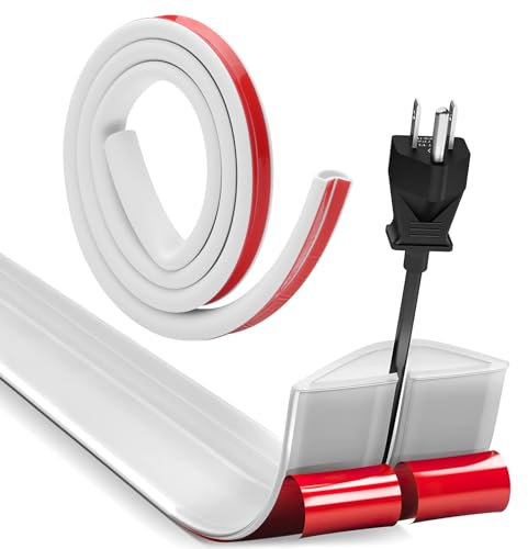 Mini kabelkanal Halbrund kabelkanal weiß selbstklebend Kabel verstecken kabelkanal aussenbereich Innenbereich kabelbrücke Flexible Kabelabdeckung für Drähte an der Wand Boden 15mm×10mm (1m)