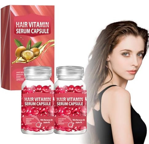 Capsula Di Siero Vitaminico per Capelli, Siero Trattamento Capelli, Capsule per La Cura Dei Capelli, Adatto a Tutti I Tipi Di Capelli, Migliora La Secchezza E Il Crespo