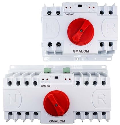 Diferencial Auto Rearmable Interruptor de transferencia automático de doble potencia 2P 3P 4P 63A - 32A Disyuntor CA 230 V 50/60 Hz Interruptor automático/manual Diferencial Auto Rearmable(4P,32A)