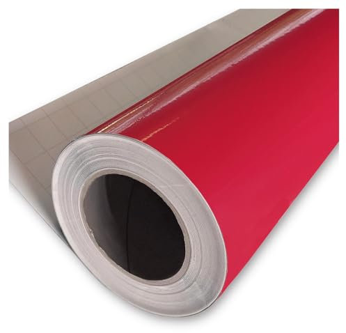 Rouleau adhésif Rouge aspect brillant 61,5 cm x 5 m, vinyl autocollant multi usage vendu au mètre, adhésif de décoration au mètre