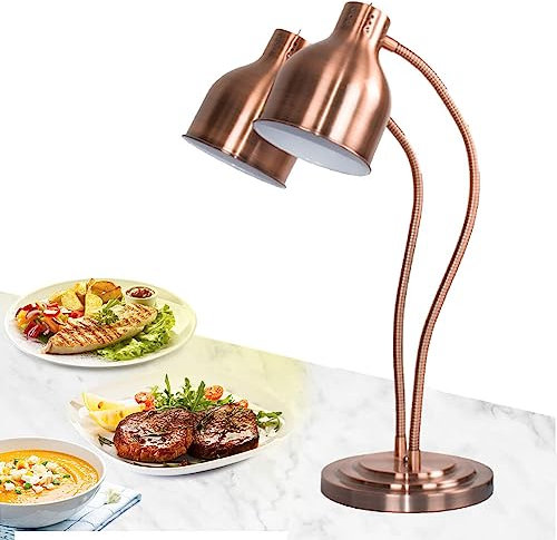 Doppelkopf-Warmhaltelampe für Speisen, 500 W, Wärmelampe für gewerbliche Küchen, Warmhaltelampe für Speisen, dehnbar bis zu 70 cm, Buffet-Warmhaltetisch für Restaurants, Küchen, freistehend, für gew