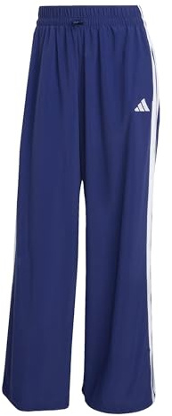 adidas Damen Essentials 3-Stripes Lifestyle Woven Parachute Pants, Dark Blue/White, L