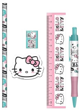 Hello Kitty Insta Cuteness Schreibwaren-Set für Schule und kreative Projekte – enthält Bleistifte, Radiergummis und Schreibzubehör mit bezauberndem Hello Kitty Thema – nützlich für die Organisation