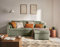 Bestmobilier - Canapé d'angle Convertible avec Coffre Réversible Cyrus en Velours Côtelé - Canapé Lit - Sofa Vert 4 Places - Angle Droit - ou Gauche - Salon