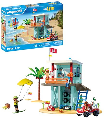 PLAYMOBIL | Vacation on The Beach | Rettungsturm mit Beach Buggy | Spielzeug ab 4 Jahren | Geschenk für Kinder | Fördert Kreativität & Abenteuerlust | Strand-Abenteuer mit Figuren & Fahrzeug | 71903