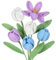 UXORSN 6 Stück Gehäkelte Blumen 41cm Künstliche Tulpen Blumenstrauß Kunstblumen wie Echt Handgefertigte Blühen Kunsttulpen Bunt Häkelblumen für Mama Geburtstag Hochzeit Büro Dekor (Weiß Lila Blau)