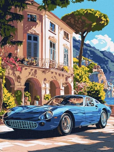 IDEYKA Malen nach Zahlen - Italienische Klassiker ©art_selena_ua Malen nach Zahlen für Erwachsene, einfaches Acryl-Malen nach Zahlen für Erwachsene, mit rahmen, DIY als Geschenk, 30x40 cm
