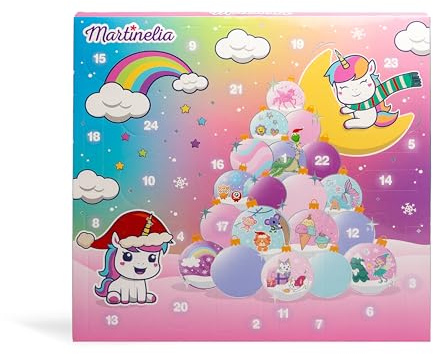 MARTINELIA - Adventskalender Beauty Kinder 24 Tage - 24 Verzauberte Überraschungen - Make-up - Zubehör - Pflege für Mädchen - Ideales Geschenk - 1 Einheit