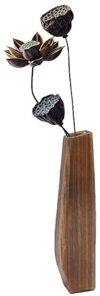 Bkljkf Holzvase - Großer Bodenvase Aus Holz | Deko Für Tisch Innen Außen Wohnzimmer Schlafzimmer Flur Bad