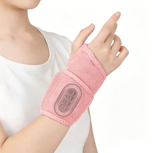 FRSNUG Pink Heated Wrist Brace for Women, Cordless Vibrating Wrap pad