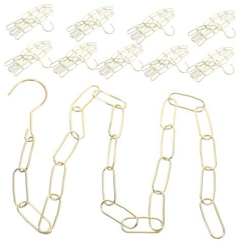 TOYZFRIENDY 10pcs Lightweight Jack Chain Iron Chain for Shop Display Hanging Hanging with Shop Display Jack for Retail Clothing Golden