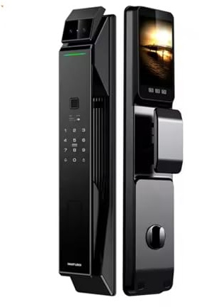 Camera Wireless Wifi Fingerprint Card Smart Door Lock Big Handle Mortise Body for Aluminum(Facial Recognition)