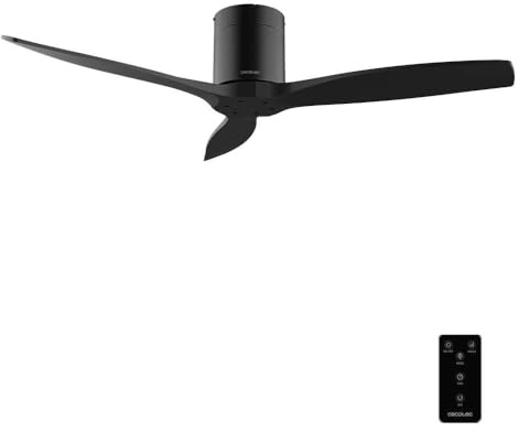 Cecotec Deckenventilator EnergySilence Aero 5400 Classic Black&Black | 40-W-DC-Motor, 132 cm, 3 Flügel, 6 Stufen, Fernbedienung, Timer bis 8 Std., Sommer-/Wintermodus