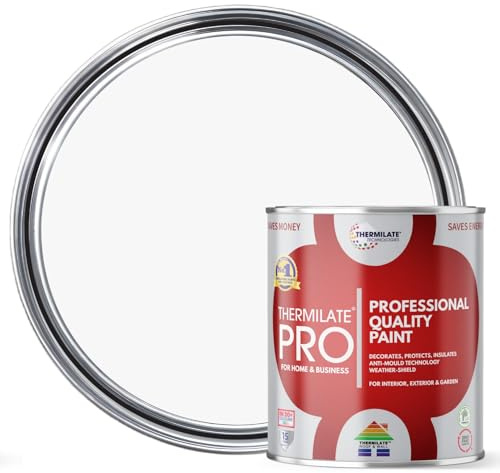 Thermilate PRO FLEX Interior & Exterior Paint - Professional Multi-Surface Paint & Primer for All Walls, Wood, Furniture, Kitchen Cupboards & Garden | All-in-One - Ultra White - 5L - Satin