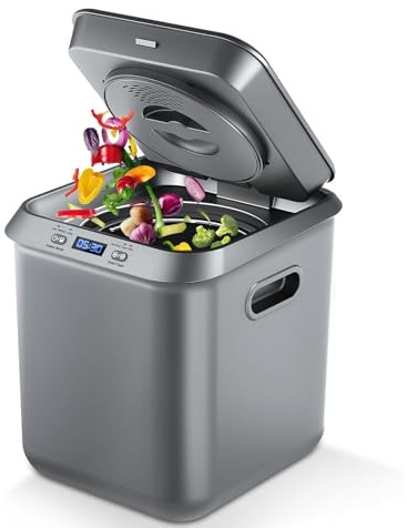 Compostiera Elettrica da Cucina, Compostiera da Banco Intelligente, Funzione Autopulente/Decomposizione Rapida, Tritarifiuti per Uso Domestico Interno