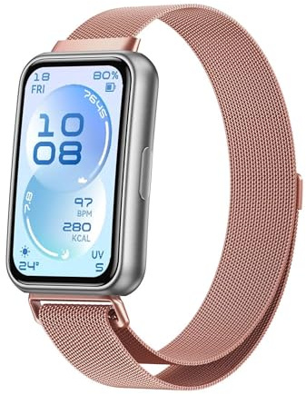 Smartwatch Armband Metall für Huawei Band 11/11 Pro / 10 Mesh Magnetverschluss Schwarz