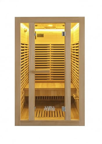 2 Person Indoor Infrared Sauna – Low EMF, Full Glass Front, Premium Carbon Heaters, LED Lighting, WiFi & Bluetooth, 13A Plug‑in – The Dales Glow by SaunaPlunge