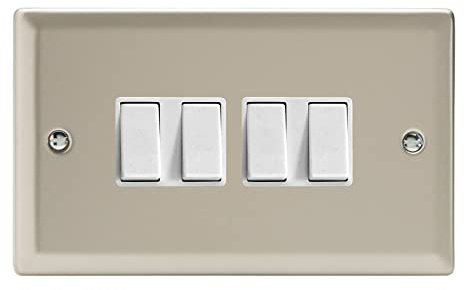 Varilight XN9W Rocker Switches 4 Gang Satin White