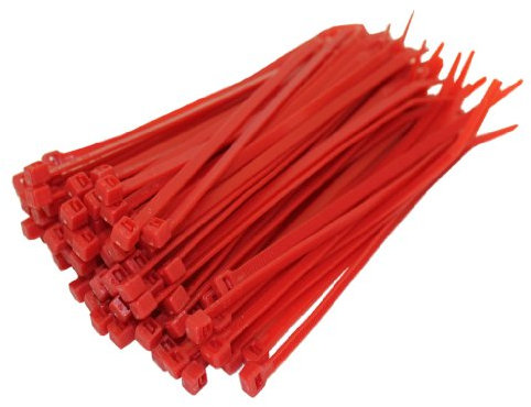 All Trade Direct 1000 X Red Cable Ties 100Mm X 2.5Mm Zip Tie Wraps Bases
