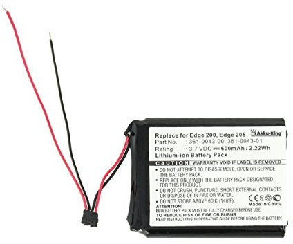 Akku kompatibel mit Garmin 361-0043-00 - Li-Ion 600mAh - für Edge 200, Edge 205, Edge 500