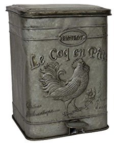 Antic Line Poubelle zinc décor coq
