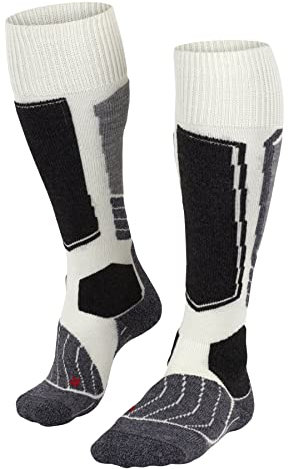 FALKE Women's SK1 Comfort W Kh Wool Silk Warm Thick 1 Pair Skiing Socks, White Off-White 2040, 2.5-3.5