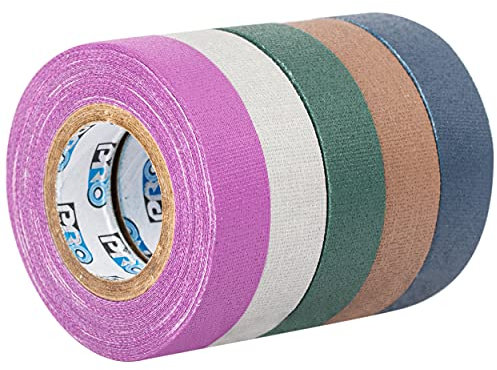 Pro Gaff Tape 5er Set mit dunkelbraun, dunkelblau, dunkelgrün, grau, lila - rückstandslos entfernbar, 12 mm x 5,5 m, Pro Pocket Spike Stack, wetterbeständig und Outdoor geeignet