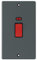 Flat Plate Black Nickel 45A Cooker Switch Tall Plate - 45 Amp DP Cooker Switch w/Neon Indicator 2-Gang Plate