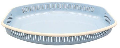 linoows Emaille Brotkorb, Brötchenkorb, Brotkörbchen im Retrostil, Pastell Hellblau