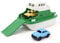 Green Toys Fähre mit Fahrzeugen 2 Autos Spielboot Wasserspielzeug Badespielzeug Spiel Boot, grün weiß