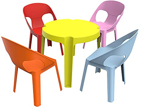 resol Kinder Rita Set 4 Stühle und 1 Tisch, Kunststoff, Polypropylen, Mehrfarbig, 60 x 51 x 78 cm, 5 Stück