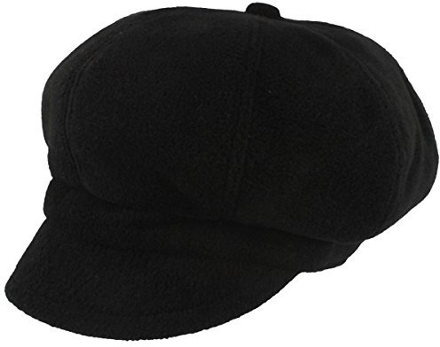 LOEVENICH Damen Winter-Ballonmütze |Schirmmütze | Winter-Mütze aus warmen Polar Soft Fleece – Knautschbar mit Gummizug, Schwarz, Einheitsgröße
