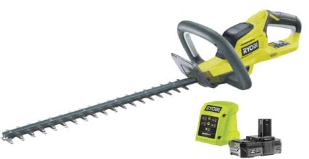 Ryobi RHT184520, Tagliasiepi a Batteria 18V One+ da 2.0 Ah, Lama da 45 cm, Taglia fino a 18 mm di Diametro, Raccoglitore HedgeSweep, Impugnatura Ergonomica, Lame a Doppia Azione per Tagli Puliti