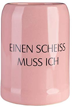 Rosa Krug Proseccokrug aus Steingut, 0,33l mit Aufschrift EINEN SCHEISS MUSS ICH