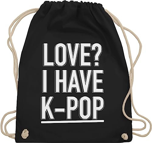Turnbeutel Rucksack - Festival & Konzert - Love? I have K-Pop - Unisize - Schwarz - k+pop+geschenke festivalbeutel festivals kpop beutel festival-bag konzerte k pop beutelrucksäcke festivaltasche