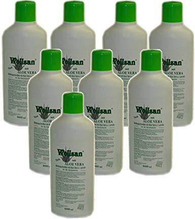 Wollsan Lessive pour laine à l'aloe vera et à la lanoline (8 x 1000 ml)