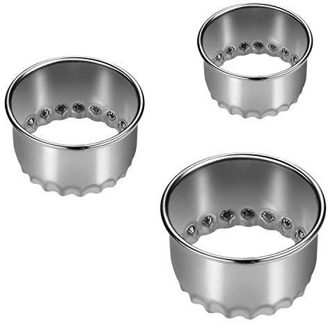 3 piezas Moldes para Galletas Redondo Cortador Circular de Acero Inoxidable para Niños,Cortadores para Hornear para masa,Pastelería,Rosquillas,Fondant,FrutasVerduras,Decoración de Pasteles DIY