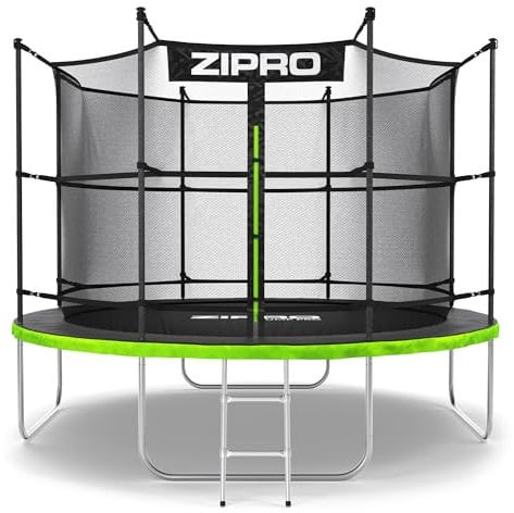ZIPRO JumpPro IN Trampolin Outdoor, Gartentrampolin für Kinder, mit Innennetz, Wetterfest, UV-Schutz, Einfache Montage, Belastbar 100-150 kg, Ø 183/252/312/374/435/496 cm