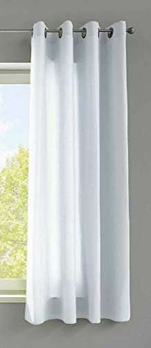 Gardinenbox 1er Set Vorhänge Schal Ösen »Berlin« HxB 145x140 cm Weiß Blickdicht Microsatin Lichtdurchlässig Uni Matt, 20405N