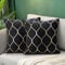 Hanrunsi Kissenbezug 45x45 Schwarz 2er Set Kissenbezug Geometrische Weiche Dekorative Quadratische Samt Überwurf Kissenbezüge für Sofa Stuhl Balkon 45 x 45 cm mit Unsichtbarem Reißverschluss