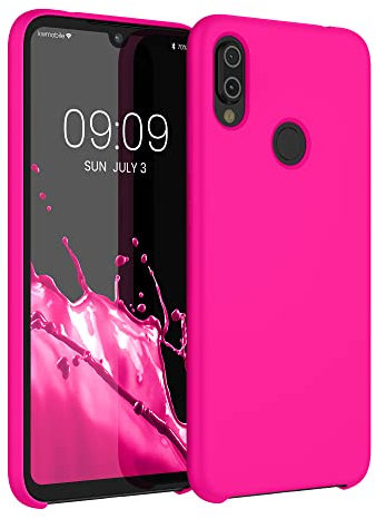 kwmobile Carcasa Compatible con Xiaomi Redmi Note 7 / Note 7 Pro Funda - Case TPU y Silicona antigolpes - Apto Carga inalámbrica - Rosa neón