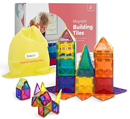 kidoola 53teiliges magnetisches Bauklotzspielzeugset - Kinder Magnet Construction Jigsaw Game Geschenk - pädagogische Formung Spielzeug für Kreativität - STEM & Sensorische Entwicklung Alter 3+