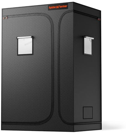 Spider Farmer Growzelt 120x90x180cm, Zwei-in-eins Indoor Kultivation Zelt, hergestellt aus hochreflektierendem Mylar mit Beobachtungsfenster und abnehmbarem Boden Tablett, für SF2000Pro/SF600