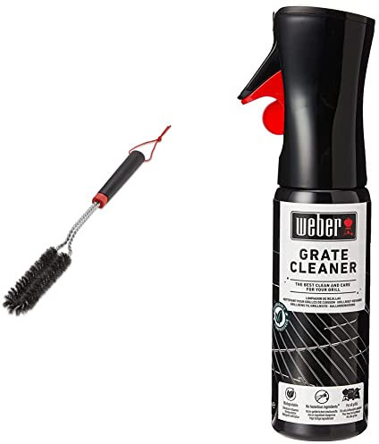 Weber Detail Brush - Slim BBQ Cleaning Brush with Durable Steel Bristles - 46cm & Grill Grate Cleaner Spray | Biodegradable BBQ Cleaner | Weber Barbecue Accessories - 300ml (17875)