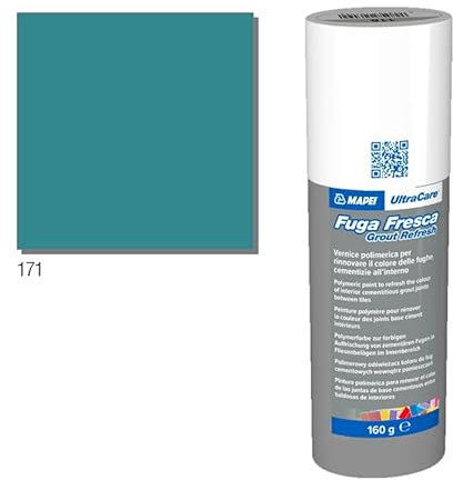 MAPEI Ultracare FUGA FRESCA 171 Türkis Polymerlack zur Renovierung der Farbe der Betonfugen, Grout Refresh Flasche 160 g.